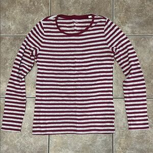 Sonoma Striped Long Sleeve Top - Red and Gray Size Medium